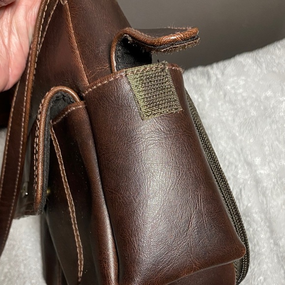 Connections Brown Vegan Leather Small Shoulder Bag - Picture 9 of 14